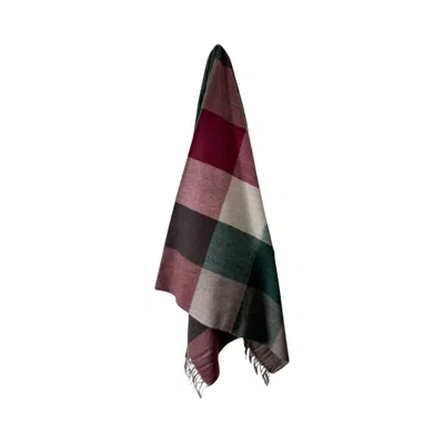 Loom & Cove Recycled Wool Lifestyle Blanket - Red/green Check In Multi