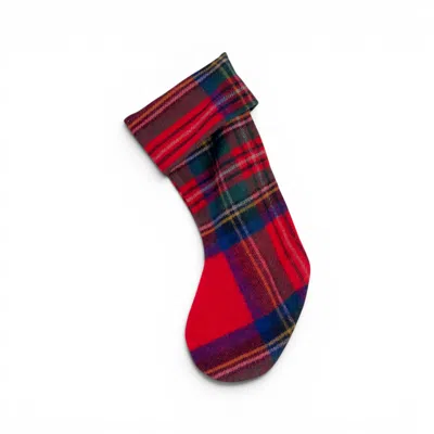 Loom & Cove Red Royal Stewart - 100% Wool Christmas Stocking In Multi