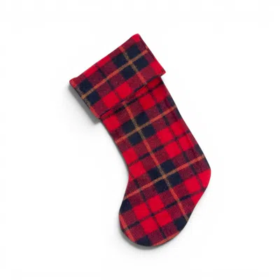 Loom & Cove Red Wallace - 100% Wool Christmas Stocking