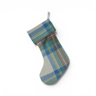 Loom & Cove Stewart Muted Blue - 100% Wool Christmas Stocking