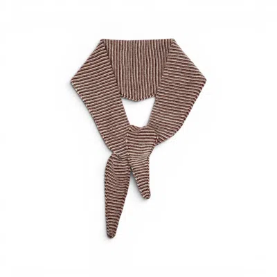 Loom & Cove Women's 100% Cashmere Stripe Triangle Scarf - Brown/camel