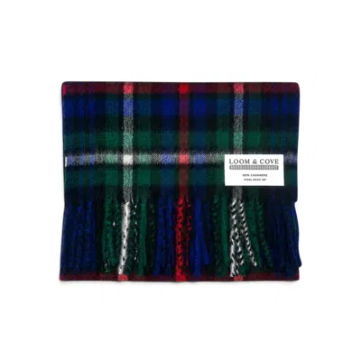 Loom & Cove Women's Green Mackenzie - 100% Cashmere Tartan Scarf