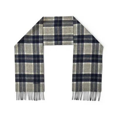 Loom & Cove Women's Grey Silver Bannockbane - 100% Lambswool Tartan Scarf In Red