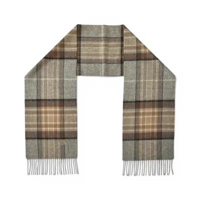 Loom & Cove Women's Neutrals Mackellar - 100% Lambswool Tartan Scarf In Brown