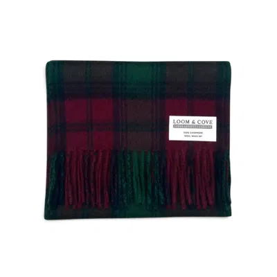 Loom & Cove Women's Purple Lindsay - 100% Cashmere Tartan Scarf