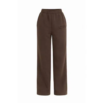 Loom Archives Women's Brown Loom Applique Washed Straight Leg Jogger In Multi