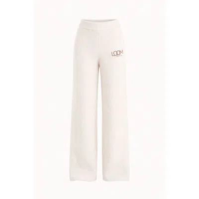 Loom Archives Women's Neutrals Loom Knit Straight Leg Vanilla Trouser In White