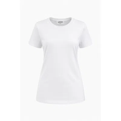 Loom Archives Women's White Day Core Slim Fit Tee