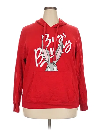 Pre-owned Looney Tunes Pullover Hoodie In Red