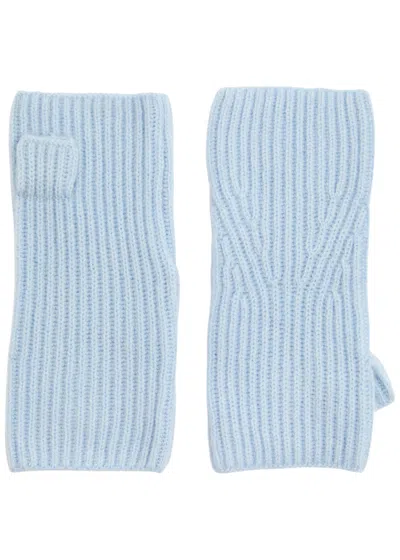 Loop Cashmere Fingerless Cashmere Mittens In Light Blue