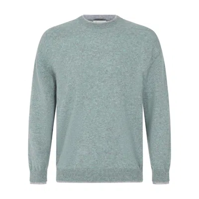 Loop Cashmere Mens Cashmere Crew Neck Sweater In Lagoon Green