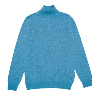 Loop Cashmere Mens Cashmere Half Zip Sweater In Marina Blue