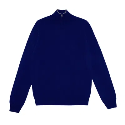 Loop Cashmere Mens Cashmere Half Zip Sweater In Midnight Blue