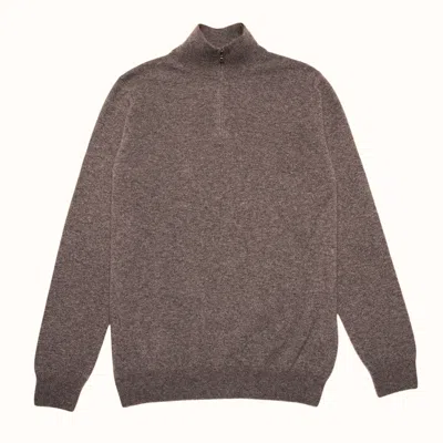 Loop Cashmere Mens Cashmere Half Zip Sweater In Otter Brown