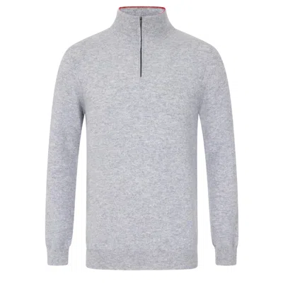 Loop Cashmere Mens Cashmere Half Zip Sweater In Quarry Grey