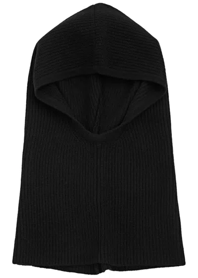 Loop Cashmere Ribbed Cashmere Hood In Black