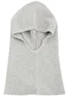 Loop Cashmere Ribbed Cashmere Hood In Light Grey