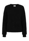 Loop Cashmere Women's Black Donegal Knit Sweatshirt In Cinder Grey In Black