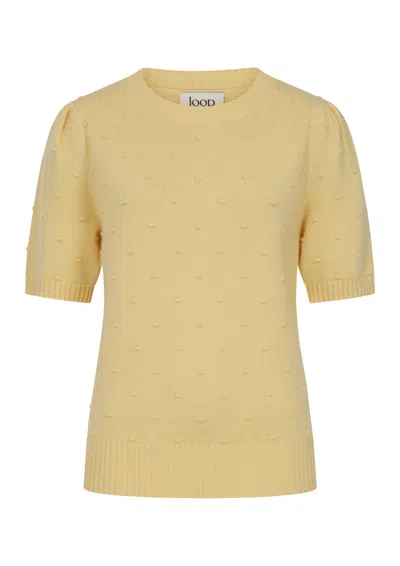 Loop Cashmere Women's Bobble Puff Sleeved Sweater In Glow Yellow