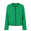 Loop Cashmere Women's Cashmere Blanket Stitch Cardigan In Billiard Green
