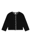 Loop Cashmere Women's Cashmere Blanket Stitch Cardigan In  Jet Black