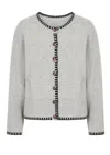 Loop Cashmere Women's Cashmere Blanket Stitch Cardigan In Mist Grey In Grey
