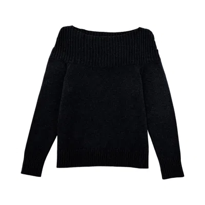 Loop Cashmere Women's Cashmere Boat Neck Sweater In Black