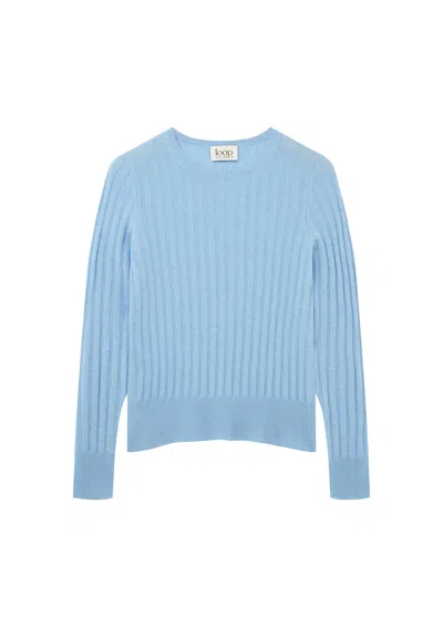 Loop Cashmere Women's Cashmere Wide Rib Sweater In Cerulean Blue