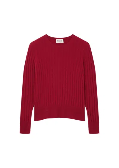 Loop Cashmere Women's Cashmere Wide Rib Sweater In Garnet Red