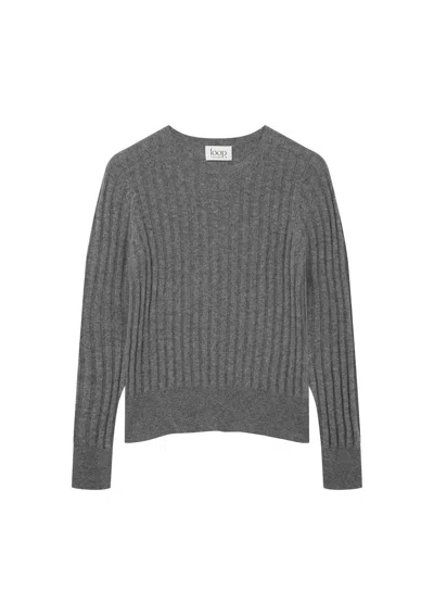 Loop Cashmere Women's Cashmere Wide Rib Sweater In Pewter Grey
