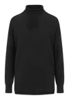 Loop Cashmere Women's Chevron Detail Relaxed Polo Sweater In Jet Black In Black