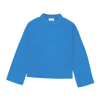Loop Cashmere Women's Cropped Cashmere Sweatshirt In Jetstream Blue