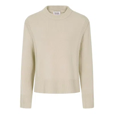 Loop Cashmere Women's Cropped Cashmere Sweatshirt In Natural White In Neutral