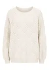 Loop Cashmere Women's Diamond Stitch Sweater In Snow White In White