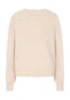 Loop Cashmere Women's Donegal Knit Sweatshirt In Marble White In Neutral