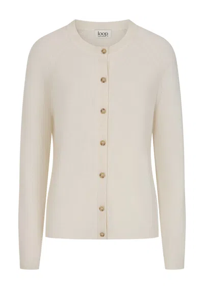 Loop Cashmere Women's Featherweight Cardigan In Snow White