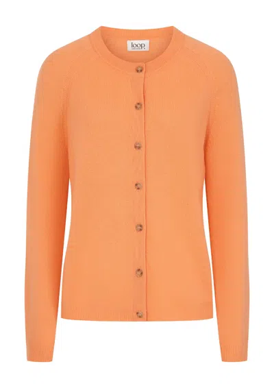 Loop Cashmere Women's Featherweight Cardigan In Sunset Orange