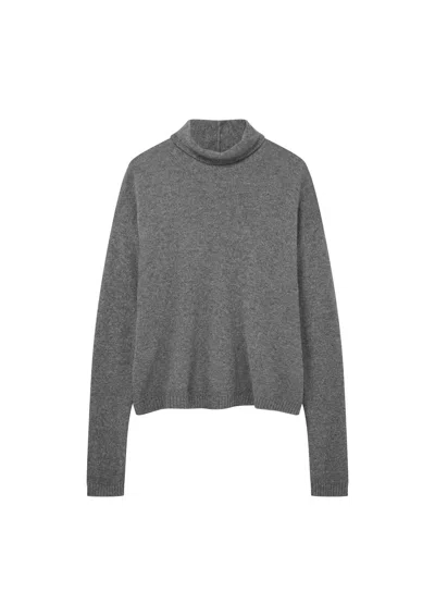 Loop Cashmere Women's Featherweight Roll Neck Sweater In Pewter Grey