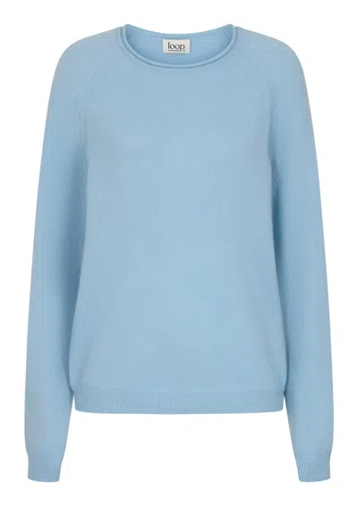 Loop Cashmere Women's Featherweight Sweater In Still Blue