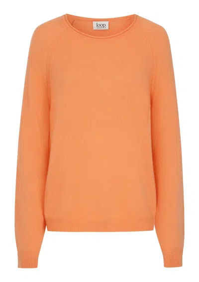 Loop Cashmere Women's Featherweight Sweater In Sunset Orange