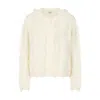 Loop Cashmere Women's Fringe Cable Jacket In Snow White In Neutral