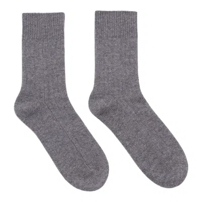 Loop Cashmere Women's Grey Mens Socks In Derby In Gray