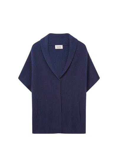 Loop Cashmere Women's Half Cardigan Sleeveless Cardigan In Celestial Blue In Multi