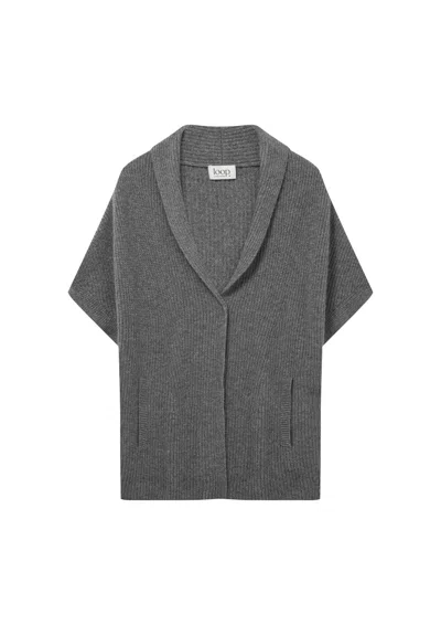 Loop Cashmere Women's Half Cardigan Sleeveless Cardigan In Pewter Grey