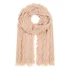 Loop Cashmere Women's Neutrals / Brown Fringed Cabled Scarf In Toffee In Neutral