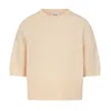 Loop Cashmere Women's Neutrals / Brown Ribbed Detail Lofty Cashmere Short-sleeved Sweater In Latte In Neutral
