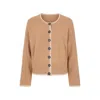 Loop Cashmere Women's Neutrals Cashmere Blanket Stitch Cardigan In Praline