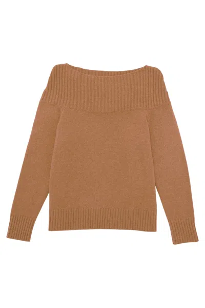 Loop Cashmere Women's Neutrals Cashmere Boat Neck Sweater In Copper Sparkle In Brown