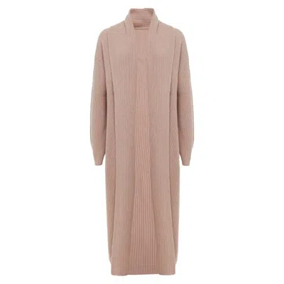 Loop Cashmere Women's Neutrals Ribbed Cashmere Coatigan In Toffee In Pink