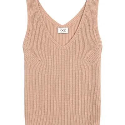 Loop Cashmere Women's Neutrals Ribbed Cashmere Vest In Toffee